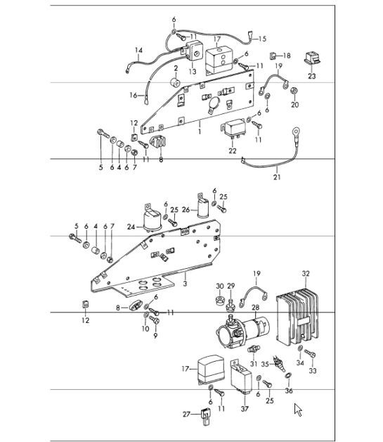 Diagram 901-10 Porsche Cayman 718C (982C) 2017>> Electrical equipment