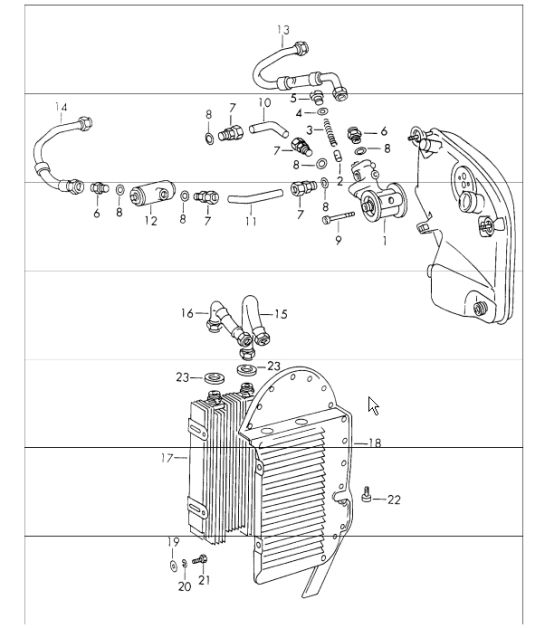 engine lubrication auxiliary units for TYP 901/10 911S UPTO 1971