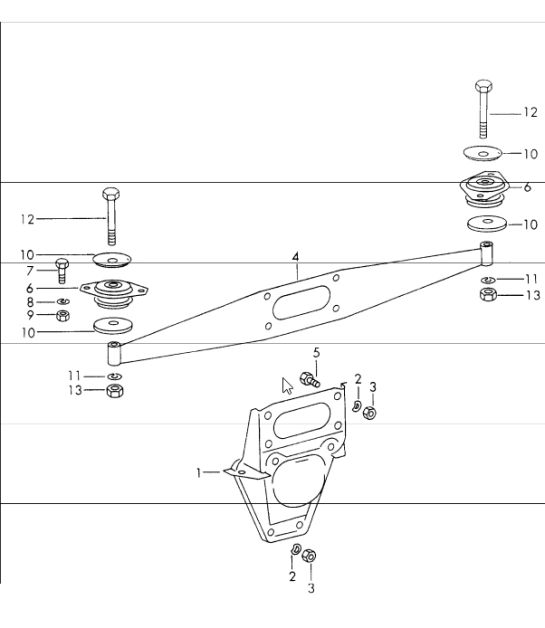 Engine suspension rear 911 1970-73