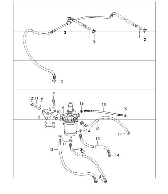 Diagram 201-15 Porsche Boxster 718 (982) 2017>> Fuel System, Exhaust System