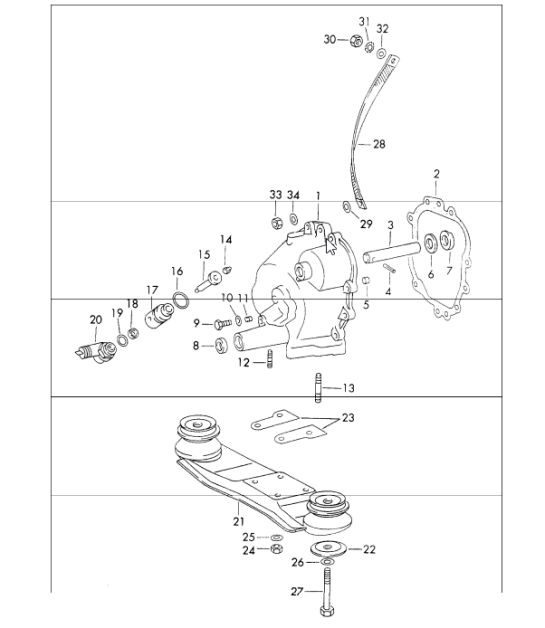 Transmission cover, transmission suspension, die casting for 911 1971