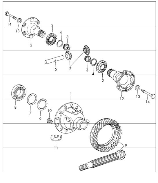 differential with chilled casting or die casting housing without armature 911 1970