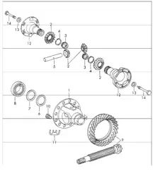 differential with chilled casting or die casting housing without armature 911 1970