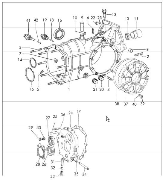 Diagram 307-00 Porsche Boxster S 986 3.2L 1999-02 Transmission