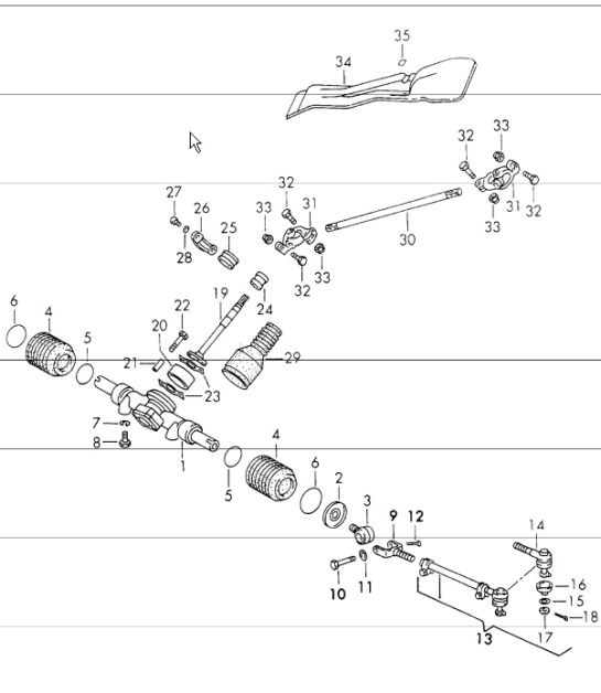 Steering gear, steering linkage 911 1970-73