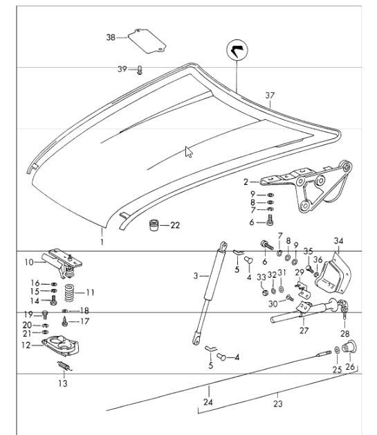 Lid front 911 1970-73
