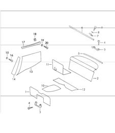 Interior equipment rear 911 1970-73