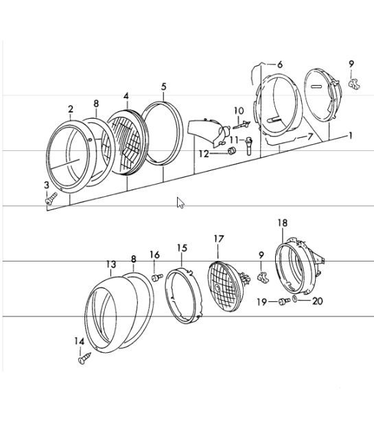 Diagram 905-00 Porsche Macan (95B) MK1 (2014-2018) Electrical equipment
