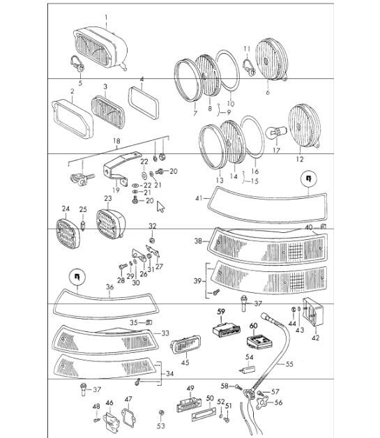 Diagram 905-10 Porsche Macan (95B) MK1 (2014-2018) Electrical equipment