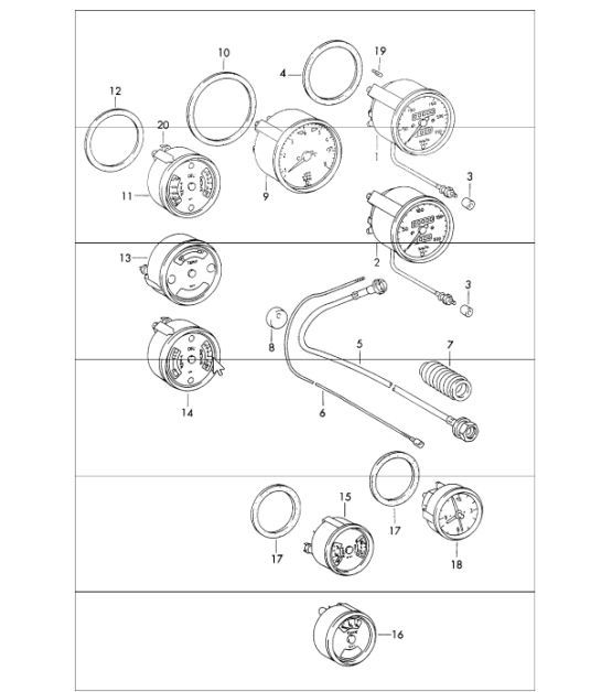 Diagram 906-00 Porsche Cayman 718C (982C) 2017>> Electrical equipment