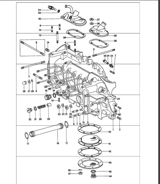 Crankcase left 911 1974-77