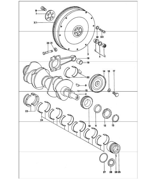 Diagram 102-00 Porsche Boxster 718 2.0L Manual (300 Bhp) Engine