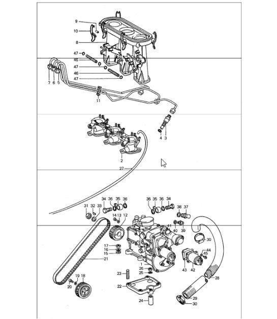 Diagram 107-25 Porsche 卡宴 3.0L 柴油 2007>> 引擎