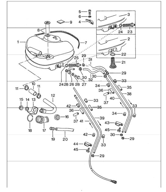 Fuel system front for cars with steel auxiliary support 911 1974-77