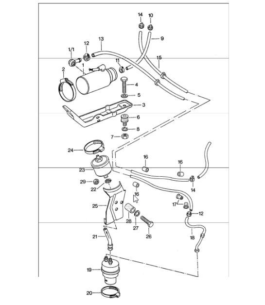 Diagram 201-10 Porsche Boxster 987 3.2/3.4L 2005-08/08 Sistema de combustible, sistema de escape