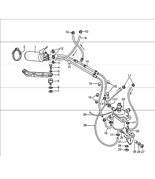 Fuel system rear for mechanical injection for engine 911/83 Carrera 2.7