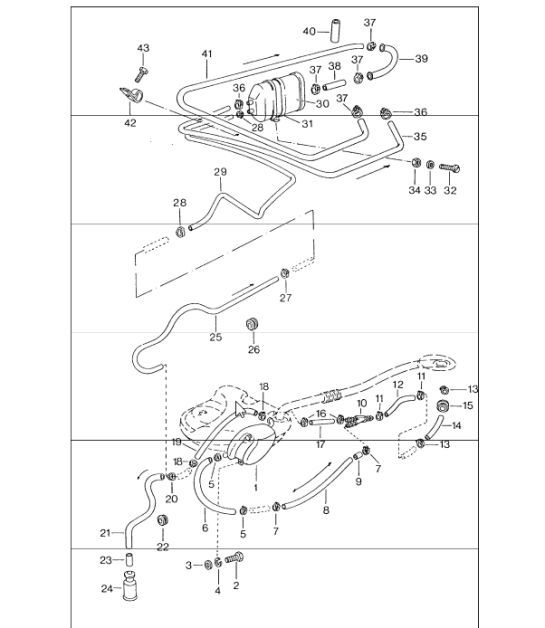 Diagram 201-30 Porsche 997 (911) MK2 2009-2012 Fuel System, Exhaust System