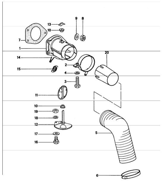 Diagram 202-30 Porsche 卡宴 V6 3.0L 柴油 245HP 燃油系统、排气系统