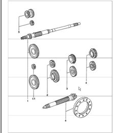 Gear wheel sets 4-speed 911 1974-77