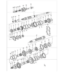 Gears and shafts 4-speed - Model 915 - 911 1974-77