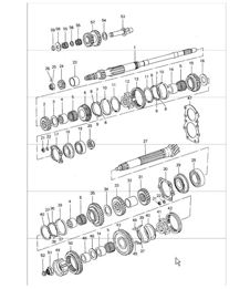 Gears and shafts 4-speed - Model 915 - 911 1974-77
