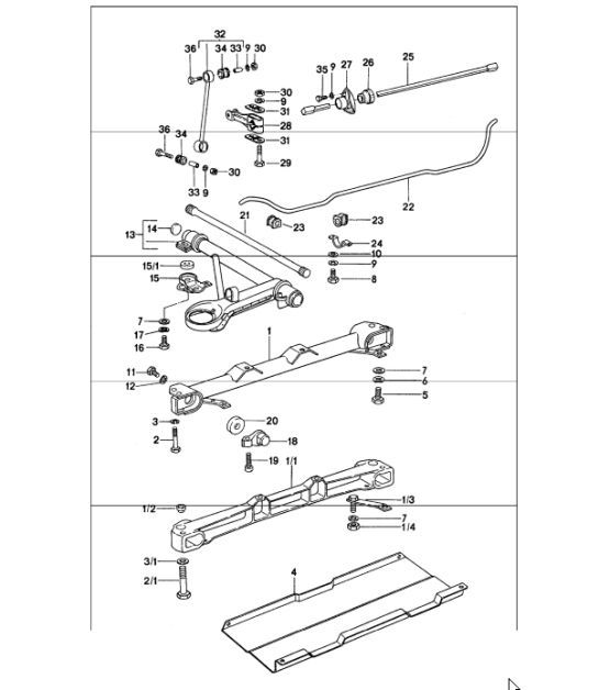 Diagram 401-00 Porsche Macan (95B) MK1 (2014-2018) Front Axle, Steering 