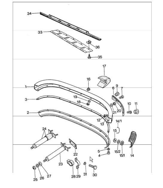 bumper rear 911 1974-77