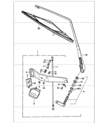 Rear window wiper left-hand drive 911 UPTO 1975