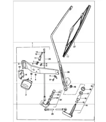 Rear window wiper right-hand drive 911 1976 ONWARDS