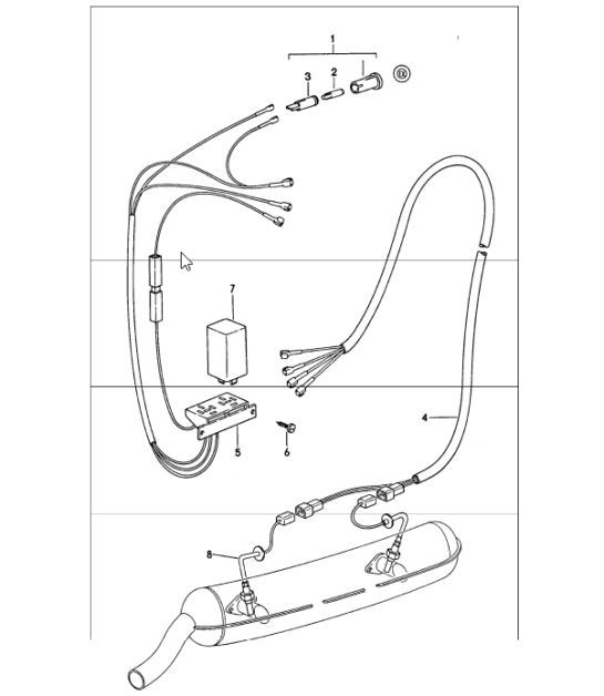 Exhaust gas, temperature monitoring 911 197477 (J) JAPAN Porsche