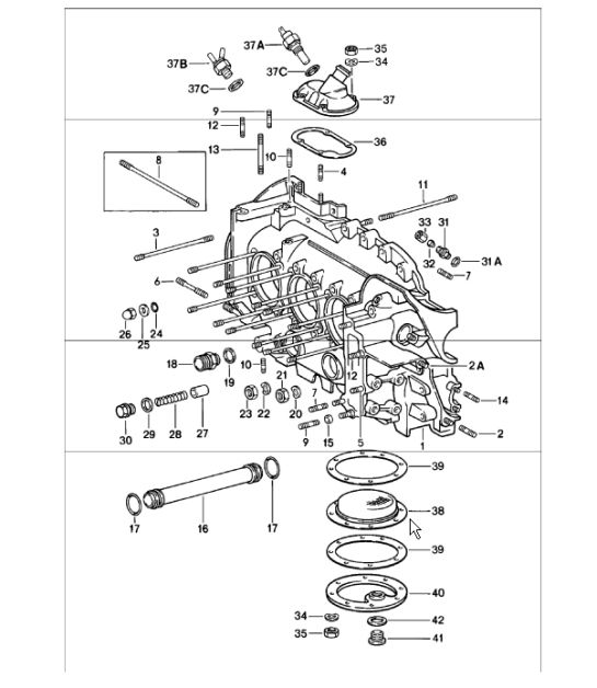 crankcase left 911 1978-83