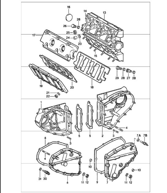 camshaft housing chain case 911 1978-83