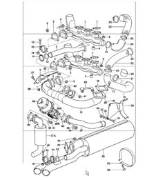 exhaust system 911 TURBO 930.60/66 1978-83