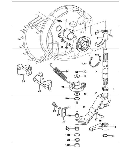 Diagram 301-05 Porsche Boxster 986 2.7L 1999-02 Transmission