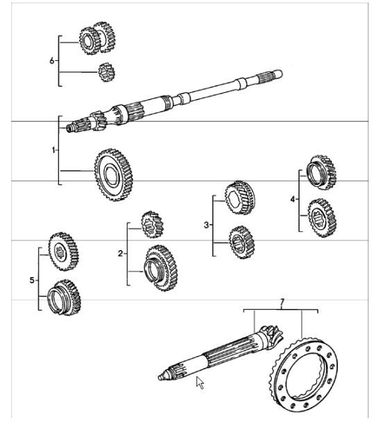 Diagram 303-10 Porsche 991 (911) MK1 2012-2016 Transmission
