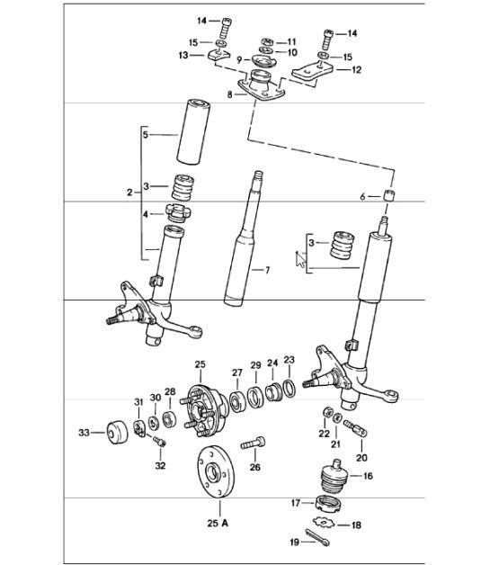 Diagram 402-00 Porsche Macan (95B) MK1 (2014-2018) Front Axle, Steering 