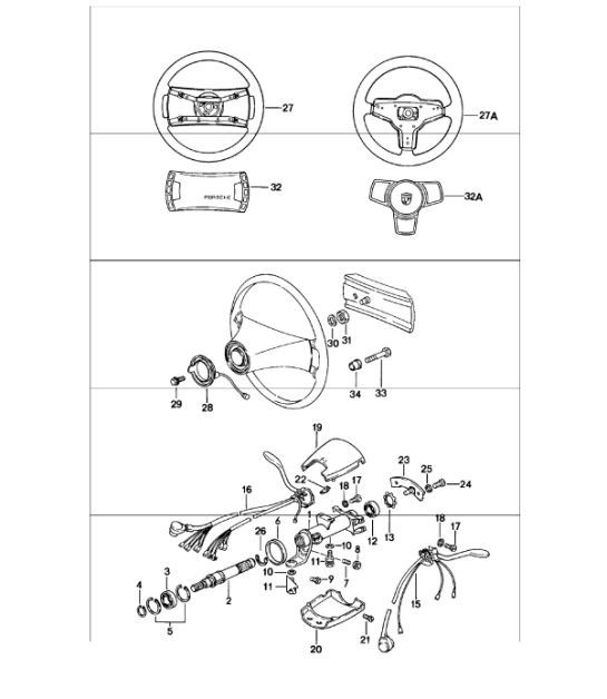 Diagram 403-05 Porsche Boxster 986 2.7L 2003-04 Front Axle, Steering 