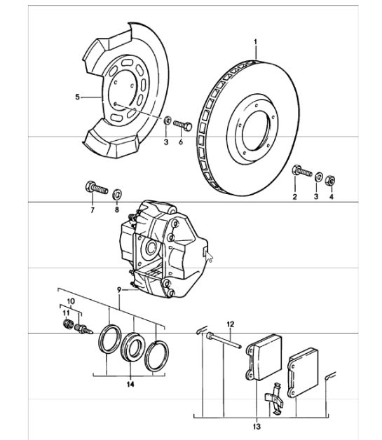 disc brake front axle 911 SC 1978-83