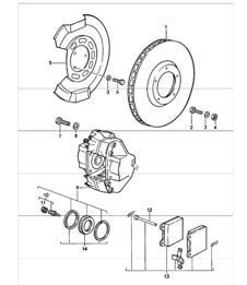 disc brake front axle 911 SC 1978-83
