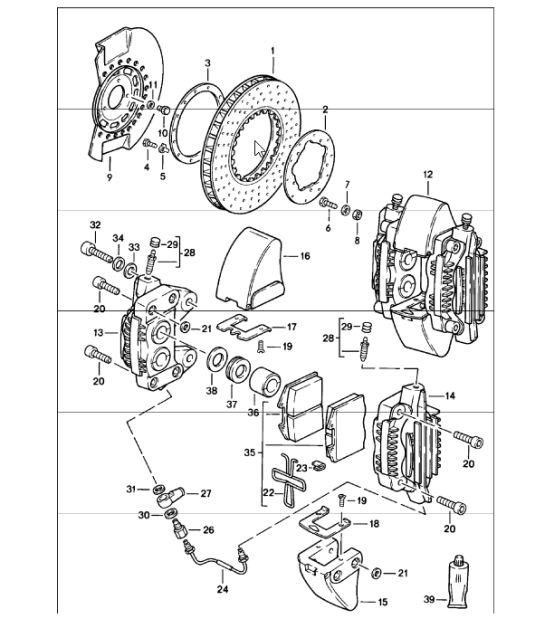 disc brake front axle 911 TURBO 1978-83
