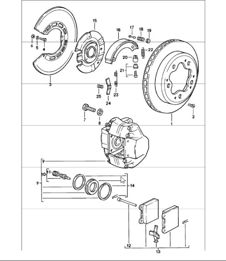 disc brake rear axle 911 SC 1978-83