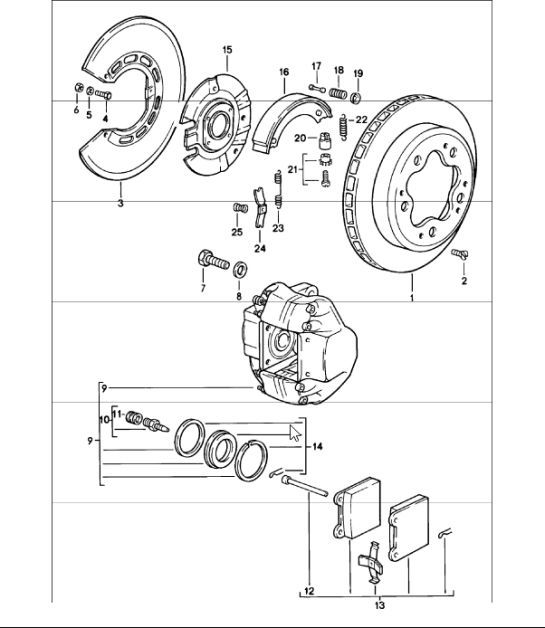 Diagram 603-00 Porsche Cayenne 3.0L Diesel 2007>> Wielen, Remmen