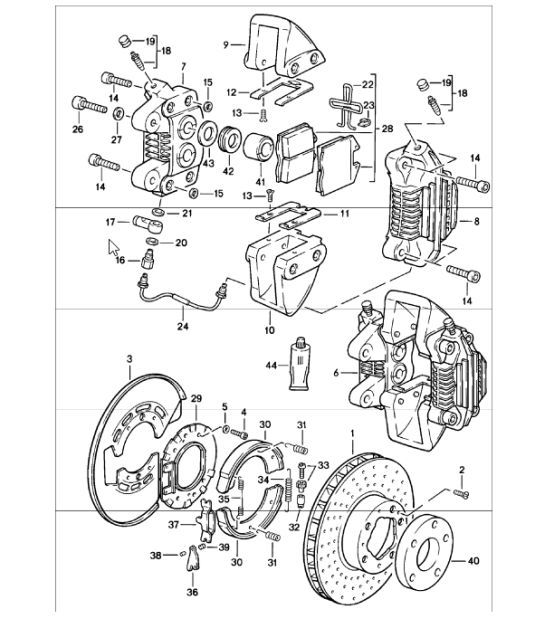 Diagram 603-05 Porsche 997 Carrera 2 3.6L 2005>> Wheels, Brakes