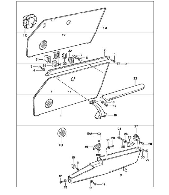 interior equipment doors 911 1978-83