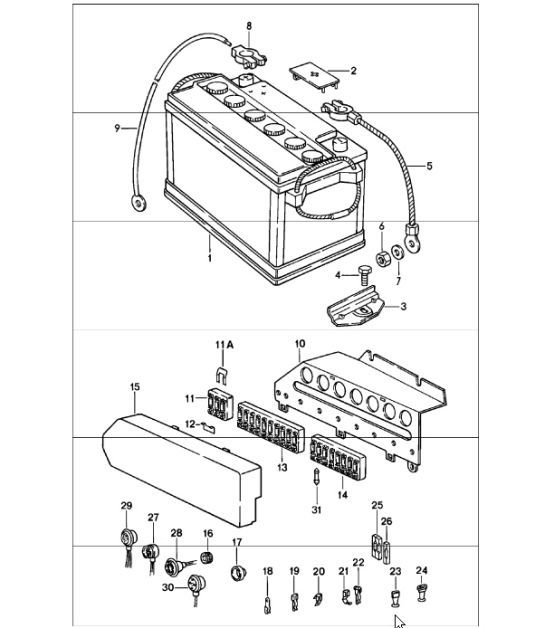 Diagram 902-00 Porsche Macan (95B) MK1 (2014-2018) Electrical equipment