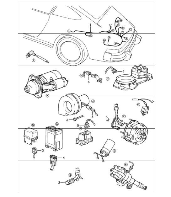 Diagram 902-11 Porsche Macan (95B) MK1 (2014-2018) Electrical equipment