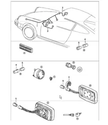 wiring harnesses: door mirror 911 1978-83