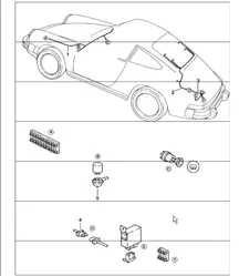 wiring harnesses: windscreen heating, rear window heating 911 1978-83