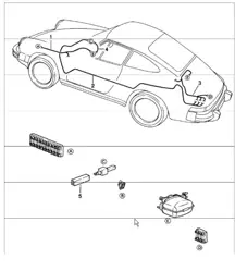 wiring harnesses: rear window wiper 911 1978-83