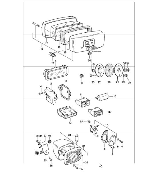 interior lights, fog headlamp 911 1978-83